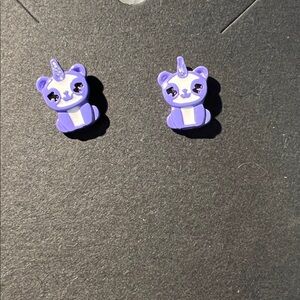 Claire’s Sensitive Solution Earrings - Purple Uni-Panda Stud. Never worn.